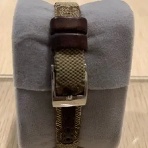 GUCCI WATCH CANVAS GUCCI LOGO WITH BROWN LEATHER will need a new battery Gucci | Accessories | Gucci Watch Canvas Gucci Logo With  main image 2